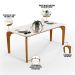 Mesa Capri 160cm Off White Nature Com 6 Cadeiras Allana B05 Couríssimo Camel Linho Bege - Lyam Decor