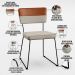 Mesa Capri 160cm Off White Nature Com 6 Cadeiras Allana B05 Couríssimo Camel Linho Bege - Lyam Decor
