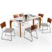 Mesa Capri 160cm Off White Nature Com 6 Cadeiras Allana B05 Couríssimo Camel Linho Bege - Lyam Decor