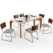 Mesa Capri 160cm Off White Nature E 6 Cadeiras Allana B05 Couríssimo Marrom Linho Bege - Lyam Decor