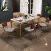 Mesa Capri 160cm Off White Nature E 6 Cadeiras Allana B05 Couríssimo Marrom Linho Bege - Lyam Decor