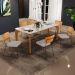 Mesa Capri 160cm Off White Nature E 6 Cadeiras Allana B05 Couríssimo Whisky Linho Bege - Lyam Decor