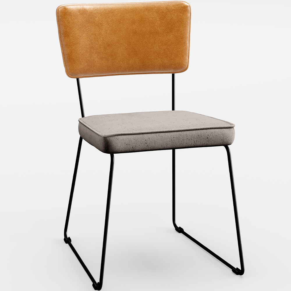 Mesa Capri 160cm Off White Nature E 6 Cadeiras Allana B05 Couríssimo Whisky Linho Bege - Lyam Decor