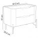 Mesa De Cabeceira Orgânica 2 Gavetas Pés Industrial Dourado Bliss I03 Grigio - Lyam Decor