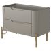 Mesa De Cabeceira Orgânica 2 Gavetas Pés Industrial Dourado Bliss I03 Grigio - Lyam Decor