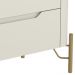 Mesa De Cabeceira Orgânica 2 Gavetas Pés Industrial Dourado Bliss I03 Luna - Lyam Decor