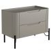 Mesa De Cabeceira Orgânica 2 Gavetas Pés Industrial Preto Bliss I03 Grigio - Lyam Decor