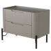 Mesa De Cabeceira Orgânica 2 Gavetas Pés Industrial Preto Bliss I03 Grigio - Lyam Decor