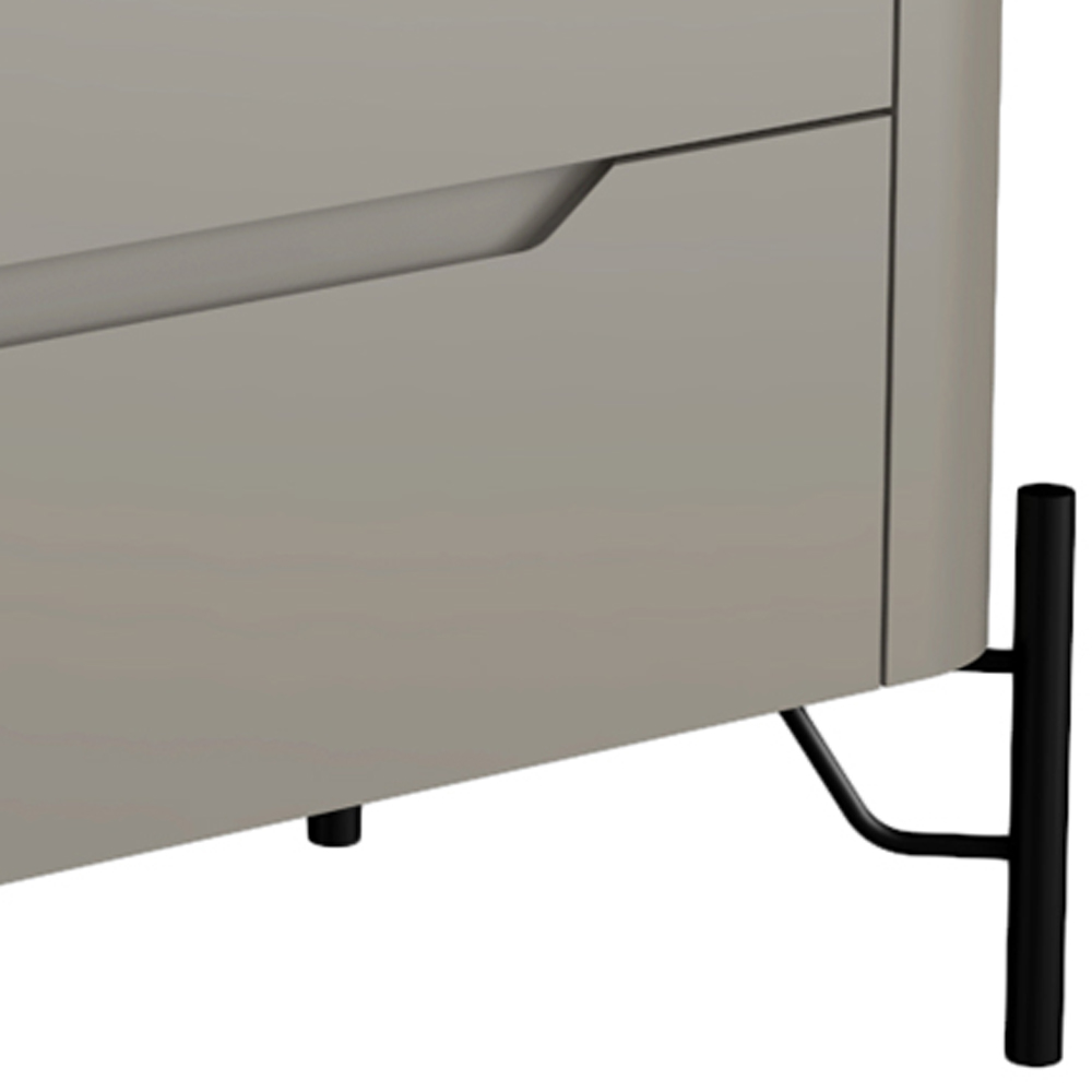 Mesa De Cabeceira Orgânica 2 Gavetas Pés Industrial Preto Bliss I03 Grigio - Lyam Decor
