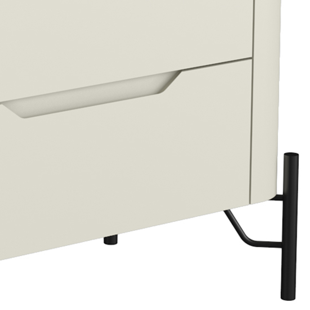 Mesa De Cabeceira Orgânica 2 Gavetas Pés Industrial Preto Bliss I03 Luna - Lyam Decor
