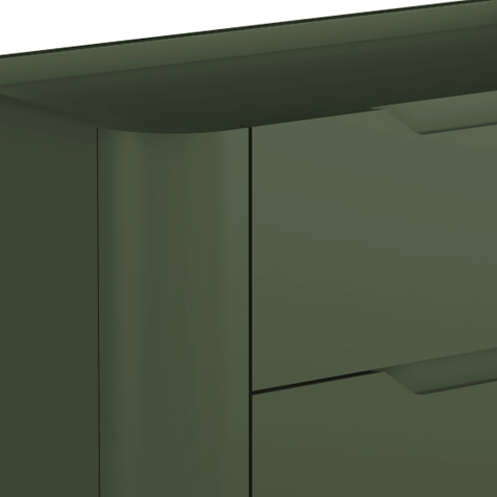 Mesa De Cabeceira Orgânica 2 Gavetas Pés Industrial Preto Bliss I03 Musgo - Lyam Decor