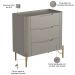 Mesa De Cabeceira Orgânica 3 Gavetas Pés Industrial Dourado Bliss I03 Grigio - Lyam Decor