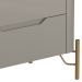 Mesa De Cabeceira Orgânica 3 Gavetas Pés Industrial Dourado Bliss I03 Grigio - Lyam Decor