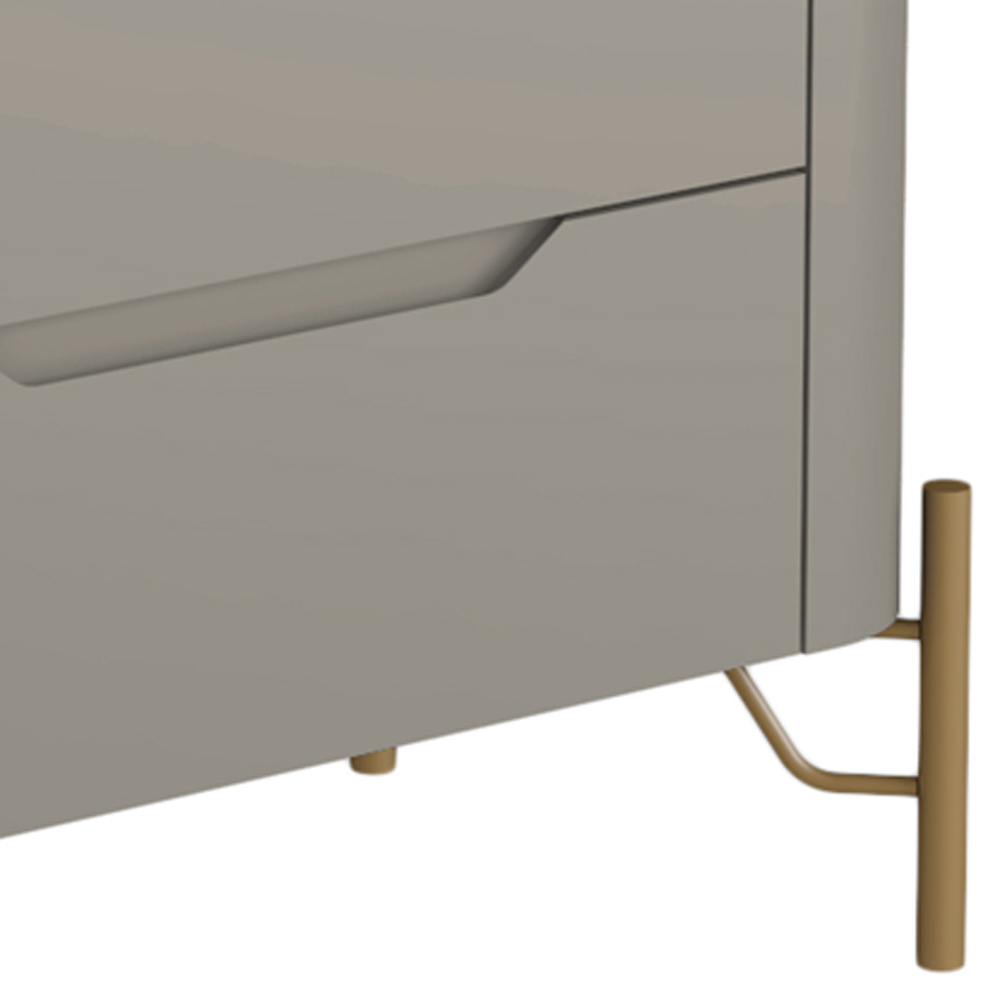 Mesa De Cabeceira Orgânica 3 Gavetas Pés Industrial Dourado Bliss I03 Grigio - Lyam Decor
