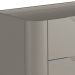 Mesa De Cabeceira Orgânica 3 Gavetas Pés Industrial Dourado Bliss I03 Grigio - Lyam Decor