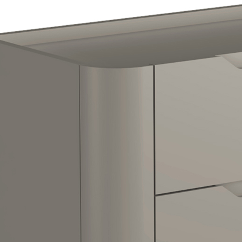Mesa De Cabeceira Orgânica 3 Gavetas Pés Industrial Dourado Bliss I03 Grigio - Lyam Decor