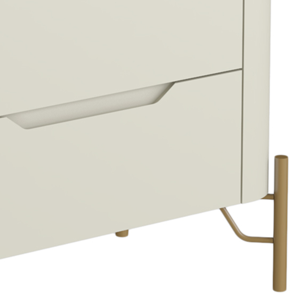 Mesa De Cabeceira Orgânica 3 Gavetas Pés Industrial Dourado Bliss I03 Luna - Lyam Decor