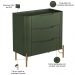 Mesa De Cabeceira Orgânica 3 Gavetas Pés Industrial Dourado Bliss I03 Musgo - Lyam Decor