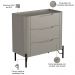 Mesa De Cabeceira Orgânica 3 Gavetas Pés Industrial Preto Bliss I03 Grigio - Lyam Decor