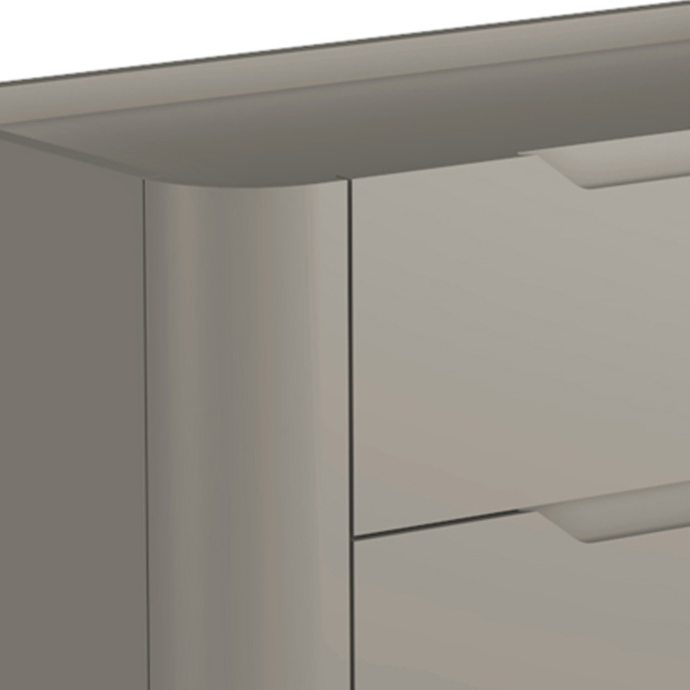 Mesa De Cabeceira Orgânica 3 Gavetas Pés Industrial Preto Bliss I03 Grigio - Lyam Decor