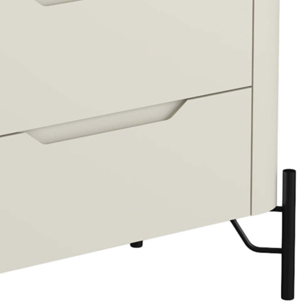 Mesa De Cabeceira Orgânica 3 Gavetas Pés Industrial Preto Bliss I03 Luna - Lyam Decor