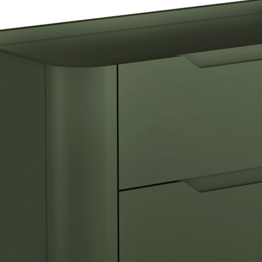 Mesa De Cabeceira Orgânica 3 Gavetas Pés Industrial Preto Bliss I03 Musgo - Lyam Decor