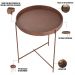 Mesa De Canto Lateral Decorativa Industrial Sala de Estar 47 cm Sintético Whisky P06 Daisy - Lyam