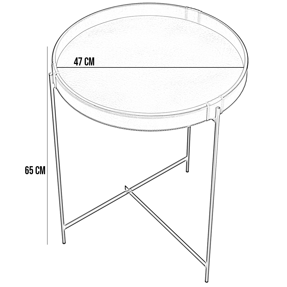 Mesa De Canto Lateral Decorativa Industrial Sala de Estar 47 cm Sintético Whisky P06 Daisy - Lyam