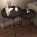 Mesa De Canto Lateral Decorativa Industrial Sala de Estar 56 cm Sintético Preto P06 Daisy - Lyam