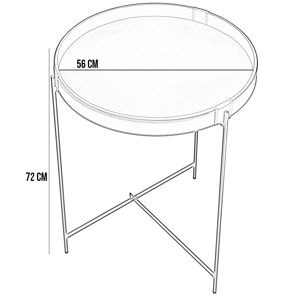 Mesa De Canto Lateral Decorativa Industrial Sala de Estar 56 cm Sintético Whisky P06 Daisy - Lyam