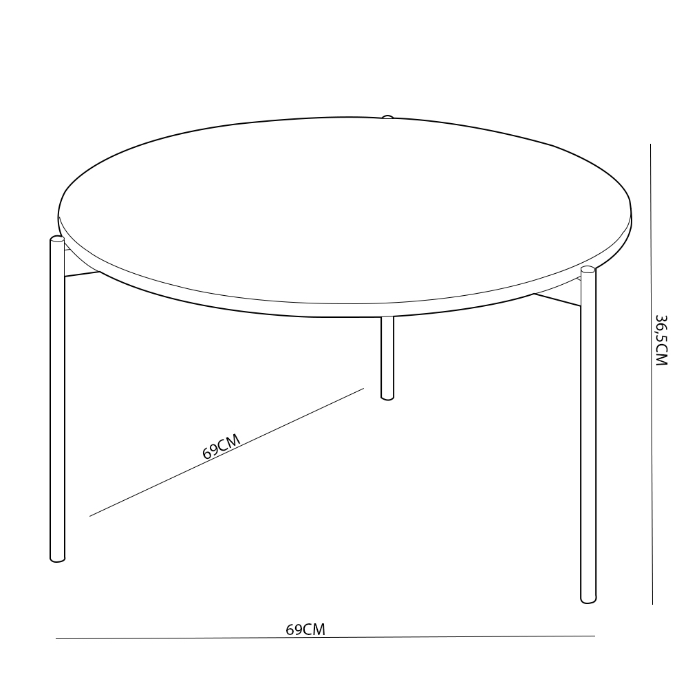 Mesa De Centro Decorativa Sala de Estar Industrial Ellie D05 Bali - Lyam Decor