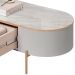 Mesa De Centro Decorativa Sala de Estar Orgânico Giverny D05 Bali Quartzo - Lyam Decor