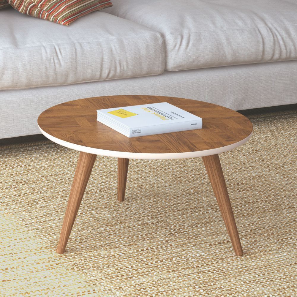 Mesa De Centro Decorativa Sofia B01 Chevron Off White Pés Palito - Lyam Decor