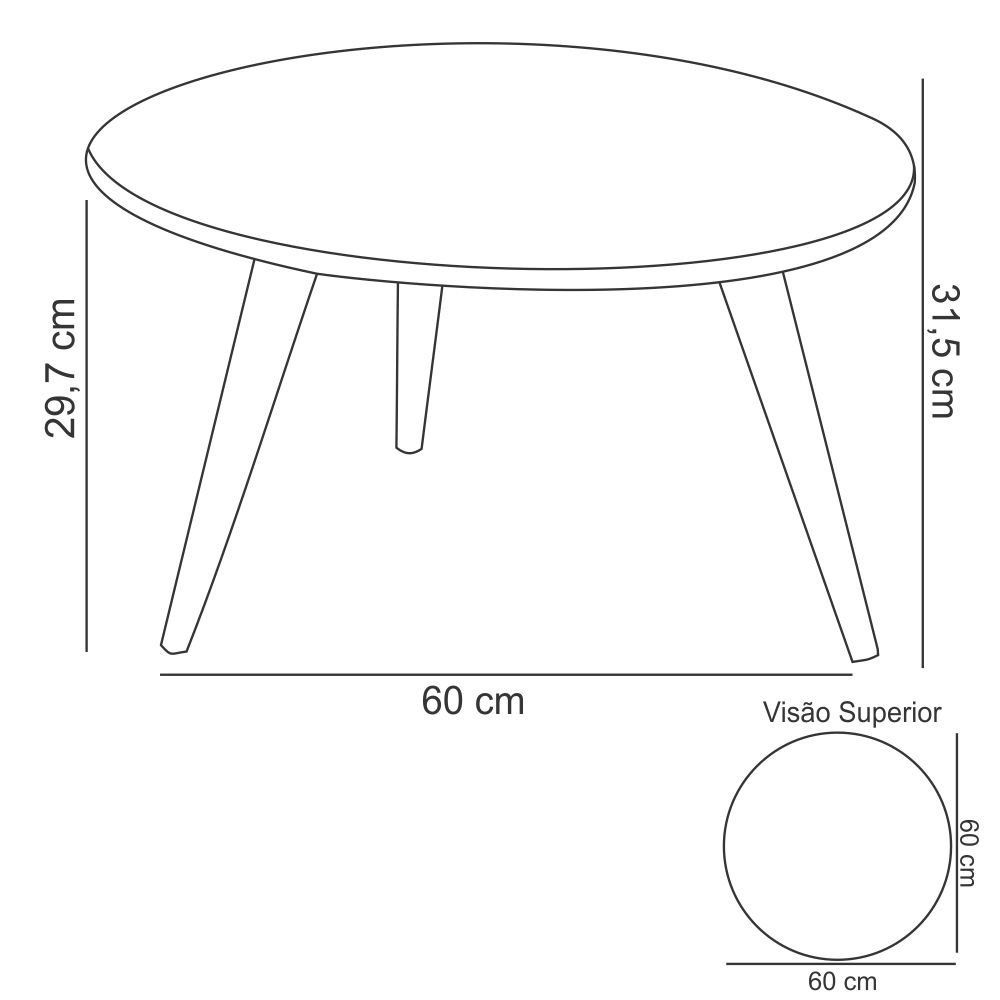 Mesa De Centro Decorativa Sofia B01 Off White Pés Palito - Lyam Decor