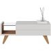 Mesa De Centro Para Sala De Estar Com 01 Gaveta Meira C04 Off White Matte Freijó - Lyam