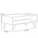 Mesa De Centro Para Sala De Estar Com 01 Gaveta Meira C04 Off White Matte Freijó - Lyam