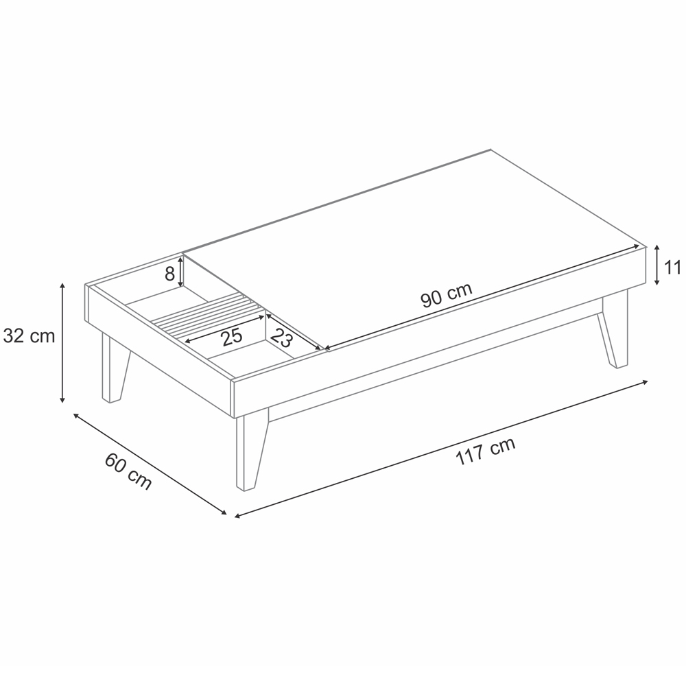 Mesa De Centro Para Sala De Estar Nala B01 Off White Cinamomo - Lyam Decor