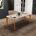 Mesa De Jantar 6 Lugares Retangular Capri 160cm Tampo De Vidro B05 Off White Nature - Lyam Decor