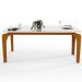 Mesa De Jantar 6 Lugares Retangular Capri 160cm Tampo De Vidro B05 Off White Nature - Lyam Decor