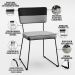 Mesa De Jantar Capri 160 Off White 6 Cadeiras Allana B05 Faixa Corano Preto Linho Cinza - Lyam Decor