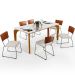 Mesa De Jantar Capri 160 Off White Com 6 Cadeiras Allana B05 Couríssimo Camel Linho Cru - Lyam Decor