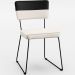 Mesa De Jantar Capri 160cm Off White 6 Cadeiras Allana B05 Faixa Corano Preto Linho Cru - Lyam Decor