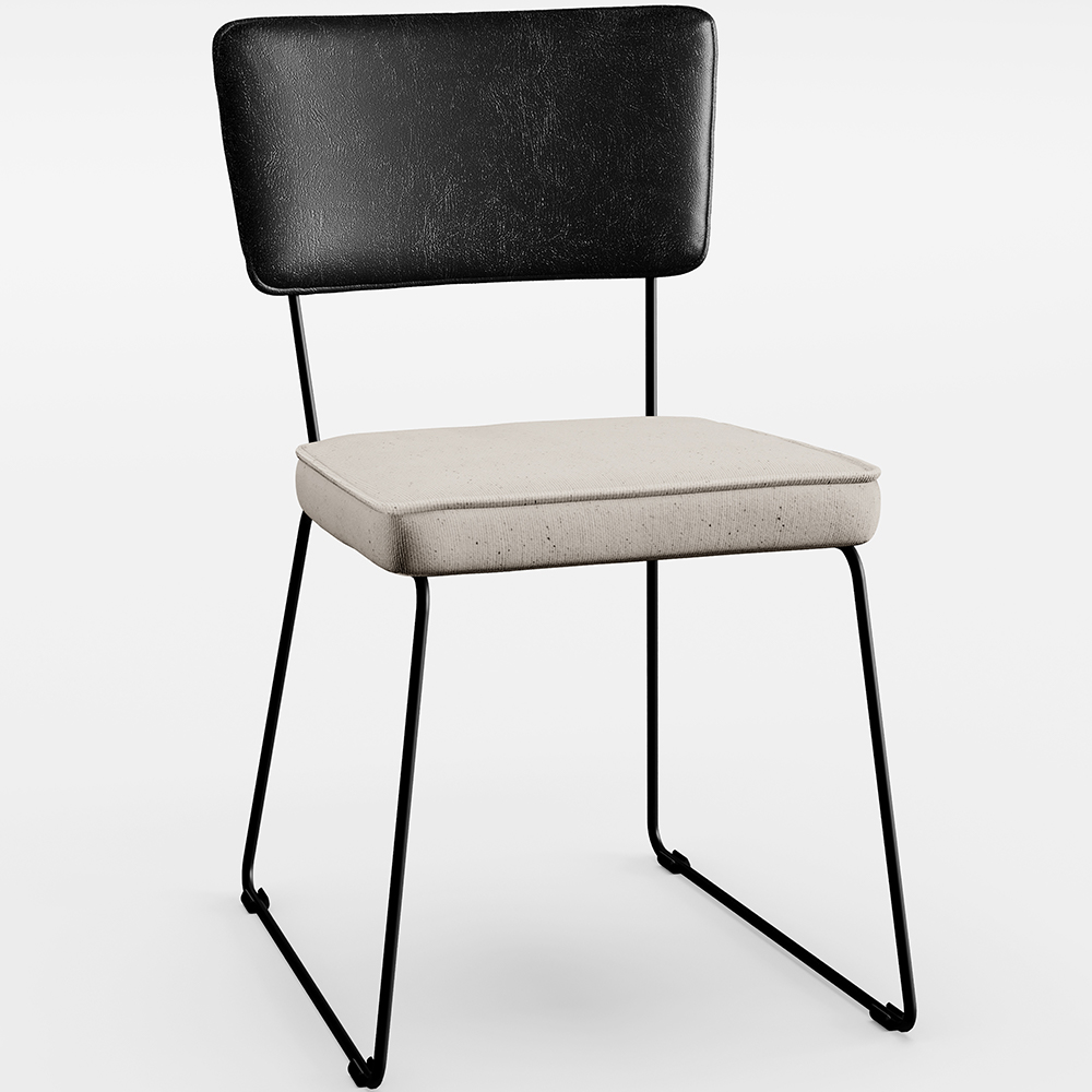 Mesa De Jantar Capri 160cm Off White Com 6 Cadeiras Allana B05 Couríssimo Preto Linho Cru - Lyam Decor