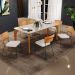 Mesa De Jantar Capri 160cm Off White Com 6 Cadeiras Allana B05 Couríssimo Whisky Linho Cru - Lyam Decor