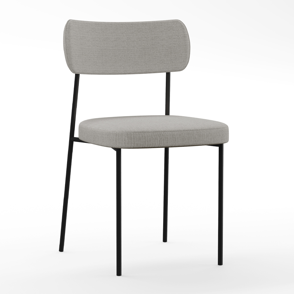 Mesa De Jantar Capri 160cm Off White Nature Com 6 Cadeiras Melina B05 Linho Cinza - Lyam Decor