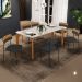 Mesa De Jantar Capri Off White 6 Cadeiras Melina B05 Linho Grafite Couríssimo Caramelo - Lyam Decor