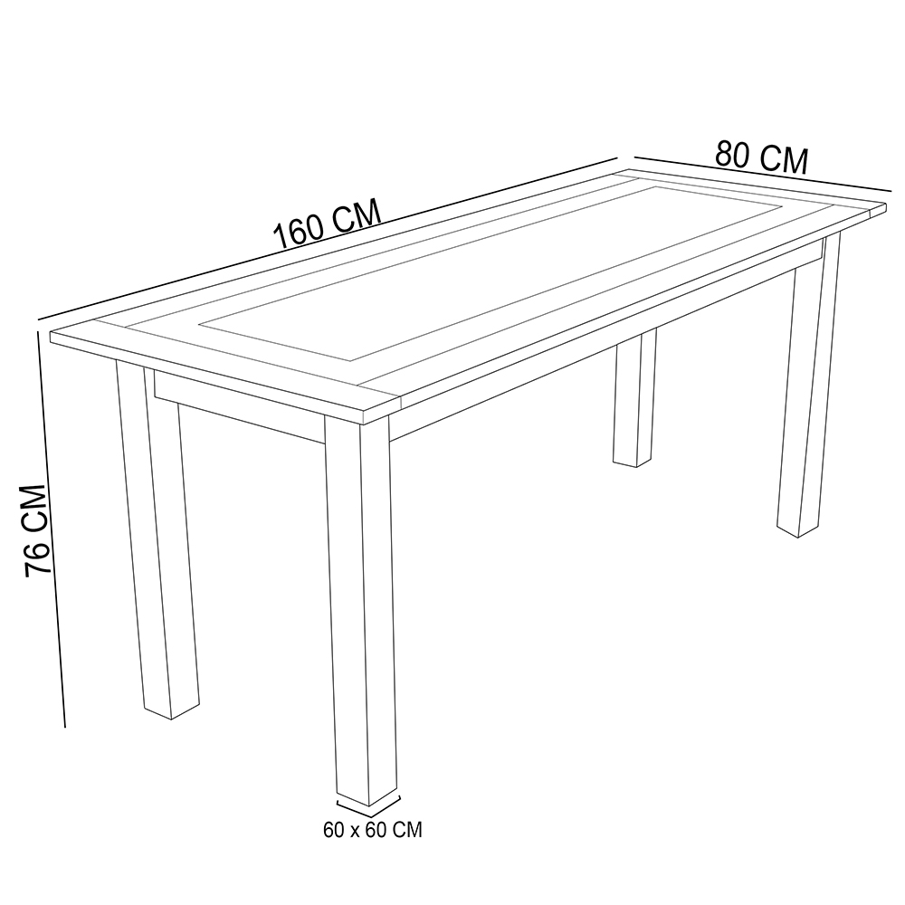 Mesa De Jantar Com Cerâmica Rústica 02 Bancos De Madeira Maciça Pinus 160cm W02 Imbuia - Lyam Decor