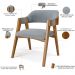 Mesa De Jantar Redonda Cora 120cm Off White M04 com 04 Cadeiras Living Suran Bouclê Cinza - Lyam