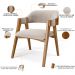 Mesa De Jantar Redonda Cora 120cm Off White M04 com 04 Cadeiras Living Suran Bouclê Creme - Lyam