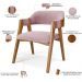 Mesa De Jantar Redonda Cora 120cm Off White M04 com 04 Cadeiras Living Suran Bouclê Rosê - Lyam